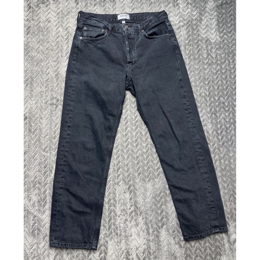 Agolde Parker Jeans 25 Washed Black Excellent Straight Leg Organic Cotton (2115)